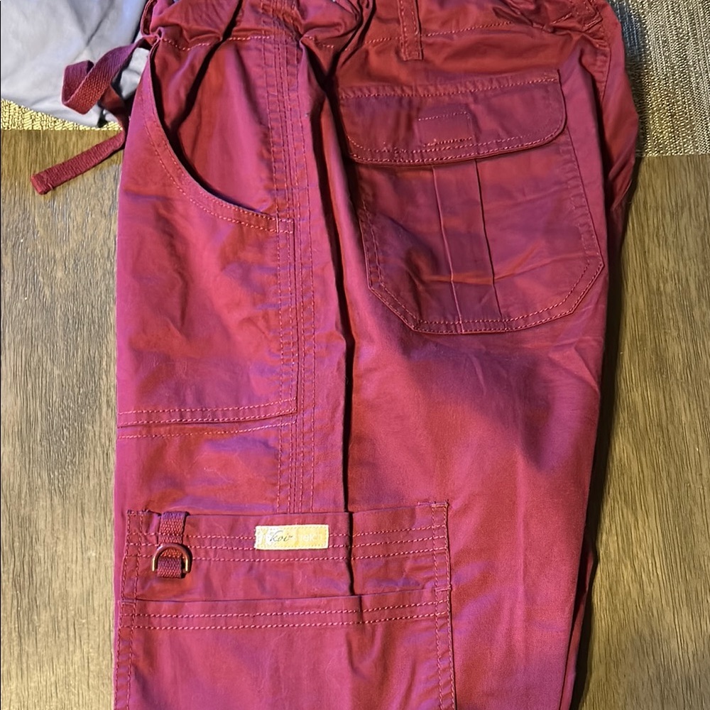 Koi Women's Burgundy Cargo Pants